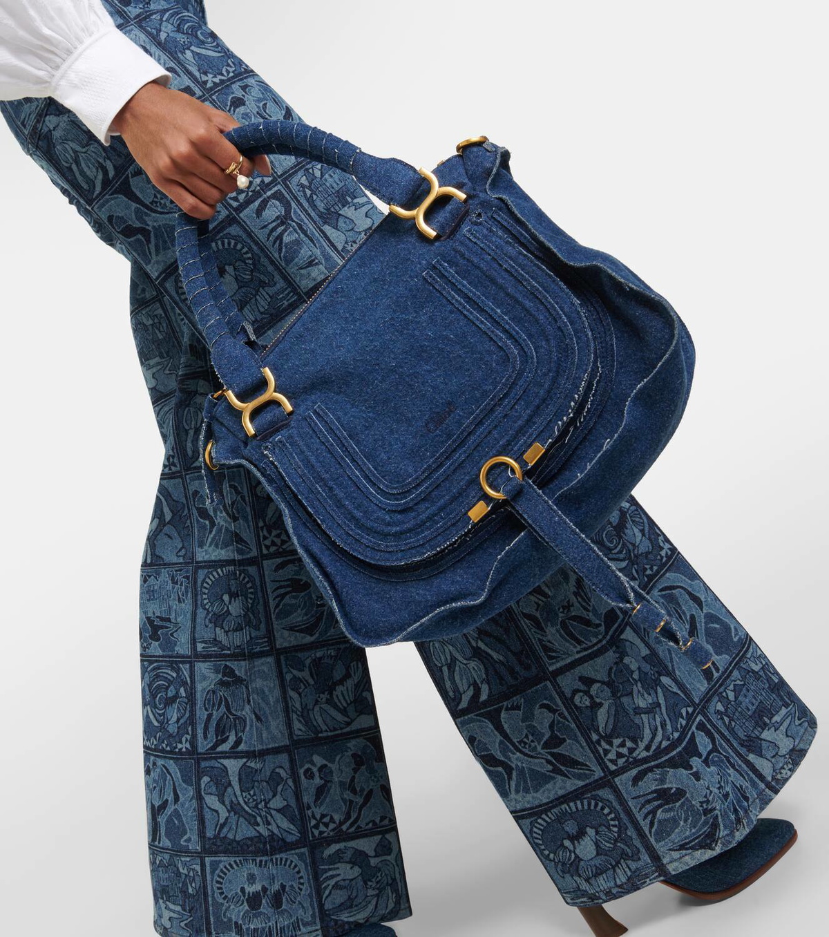 Chloé Marcie Medium denim tote bag Chloe