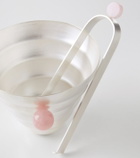 Natalia Criado Silver-plated ice bucket and tongs set