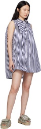 sacai Navy & White Striped Minidress