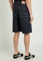 Kenzo Cargo Monkey Denim Shorts Dark Blue