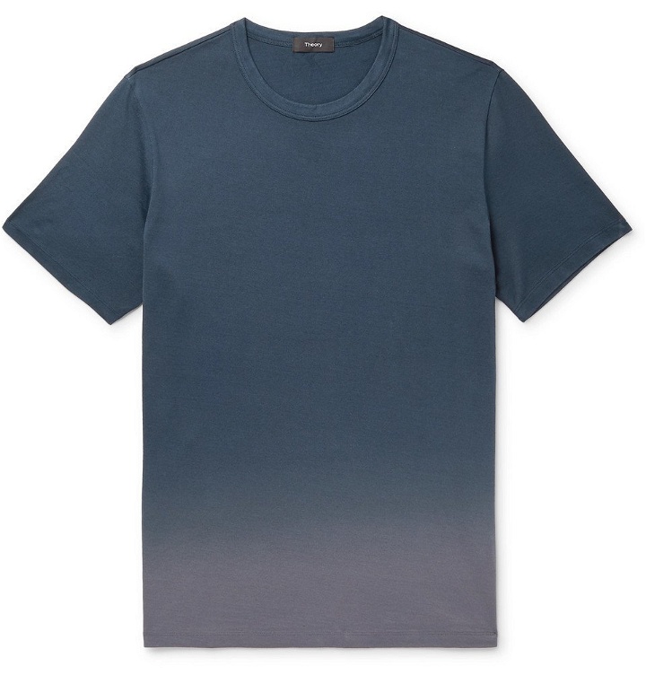 Photo: Theory - Dégradé Pima Cotton-Jersey T-Shirt - Blue