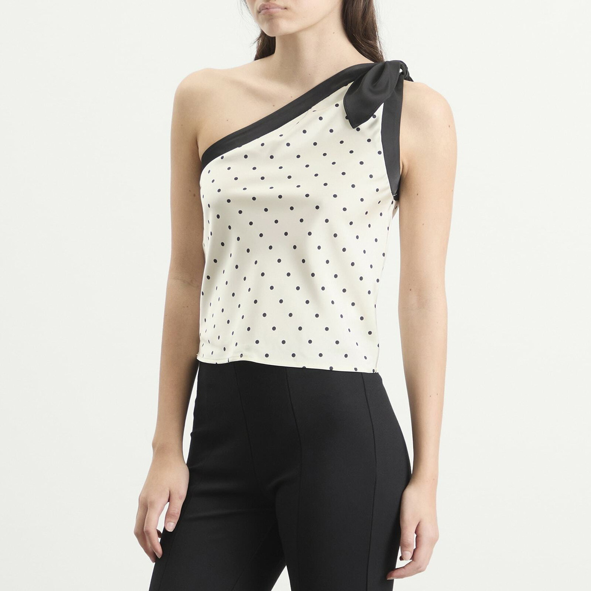 Kijun Women's Polka Dot Scarf Top in Ivory