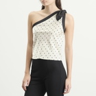 Kijun Women's Polka Dot Scarf Top in Ivory