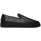 Hugo Black Logo Stamp Loafers