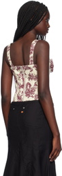 Miaou Red & Off-White Agnes Corset