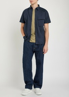 Belstaff Scale Short Sleeve Cotton Shirt Navy