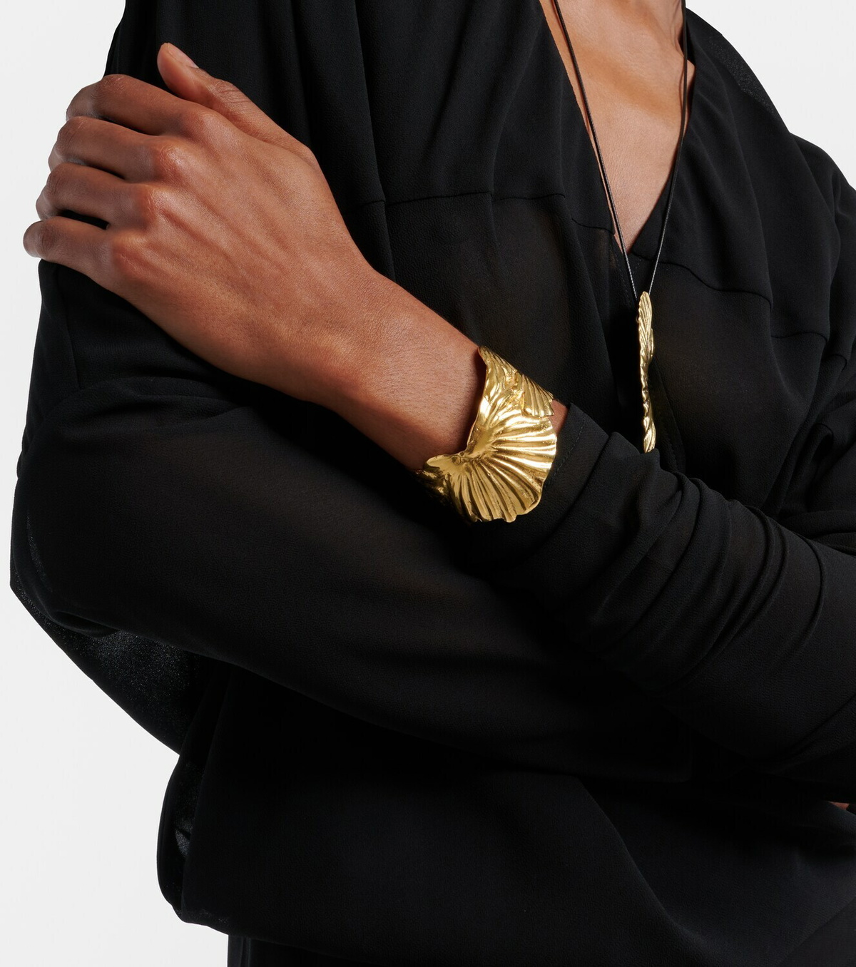 Ysso Birth of Venus 24kt gold-plated cuff bracelet