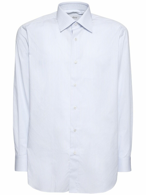 Photo: BRIONI - Textured Stripe Cotton Shirt