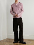 Mr P. - Ribbed Cashmere Polo Shirt - Pink