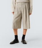 Our Legacy Split striped cotton and linen-blend capri pants