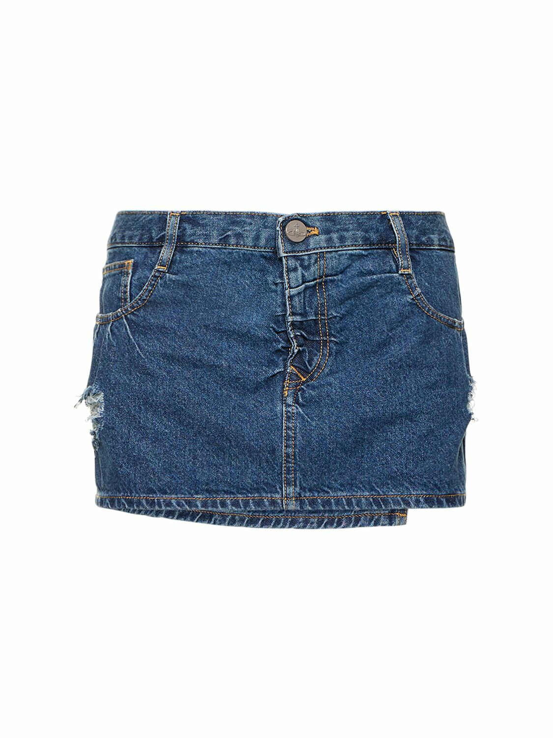 VIVIENNE WESTWOOD - Crewe Denim Mini Skirt W/ Orb Logo VIVIENNE WESTWOOD - Crewe Denim Mini Skirt W/ Orb Logo