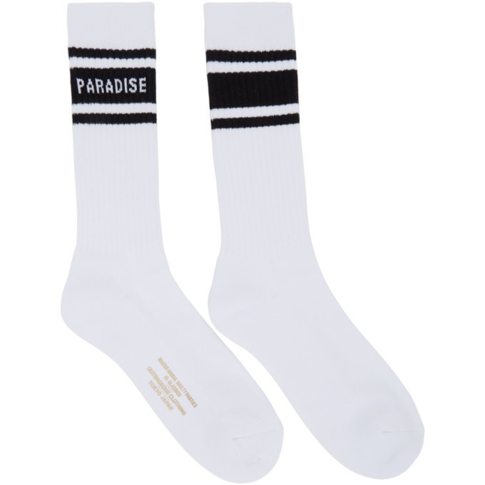 Photo: Wacko Maria White and Black Paradise Skater Socks