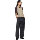ssstein Gray Wool Silk Drawstring Easy Trousers