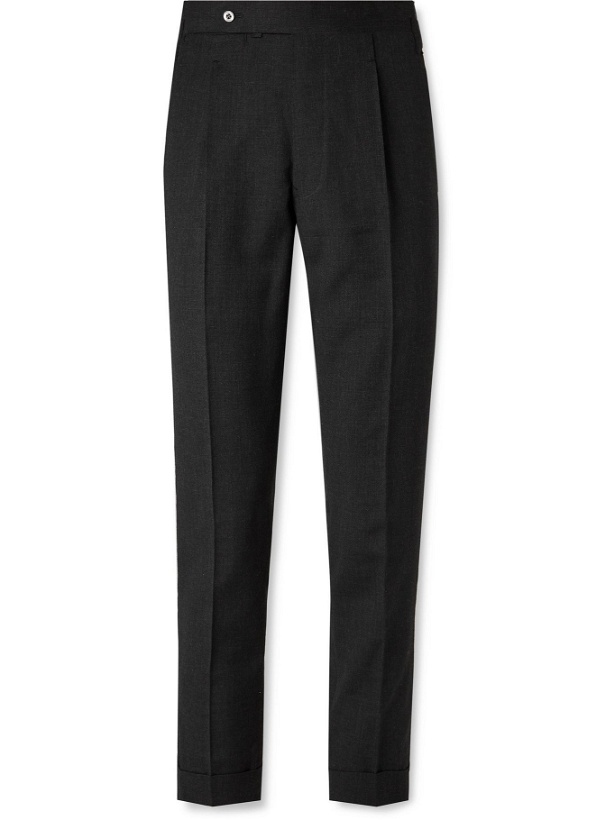 Photo: YURI YURI - Grosvenor Slim-Fit Pleated Mohair Trousers - Gray
