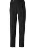 YURI YURI - Grosvenor Slim-Fit Pleated Mohair Trousers - Gray