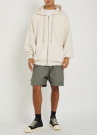 Rick Owens Maglia Zipped Hooded Knit Jumper Cream