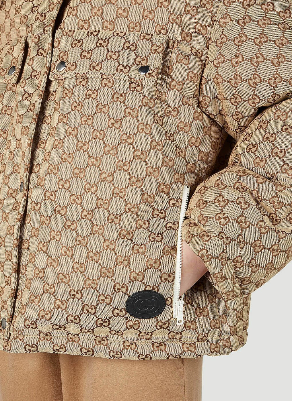 GG cotton canvas puffer jacket in Beige Ready-to-wear