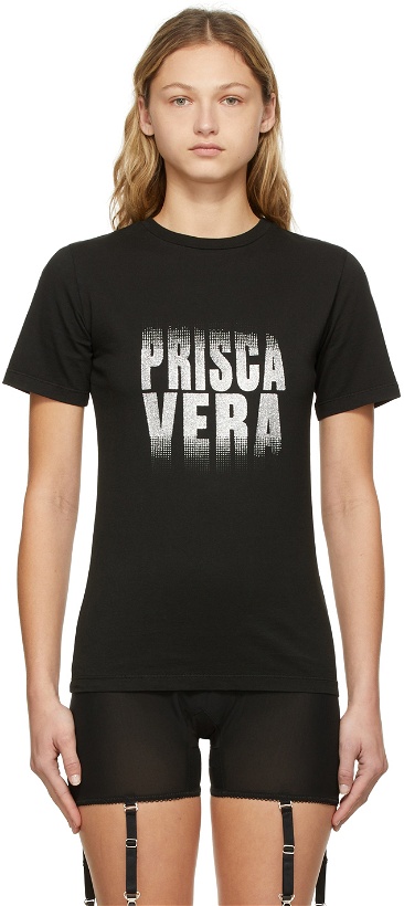 Photo: PRISCAVera Black Logo Glitter T-Shirt