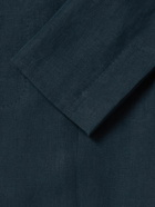 Kingsman - Buggy Slim-Fit Unstructured Nehru-Collar Linen Jacket - Blue