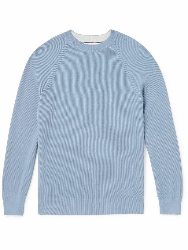 Photo: Brunello Cucinelli - Ribbed Cotton Sweater - Blue