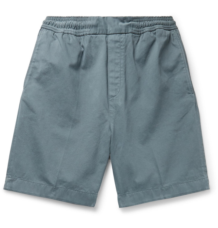 Photo: Acne Studios - Garment-Dyed Cotton-Twill Shorts - Green