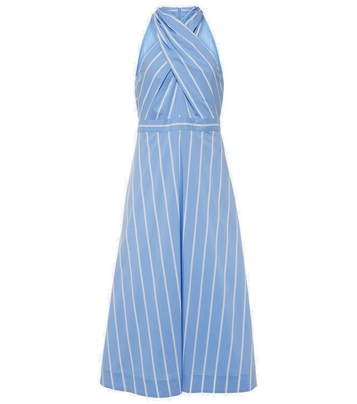 Photo: Veronica Beard Baylee striped poplin midi dress