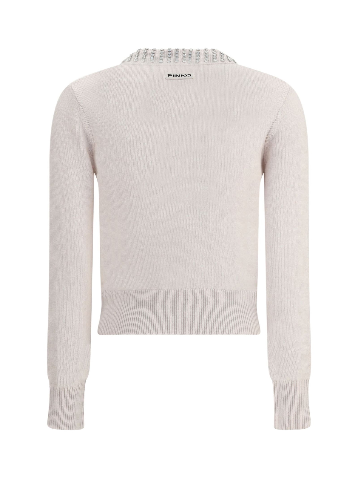 Pinko Rhinestone-decorated Collar Sweater