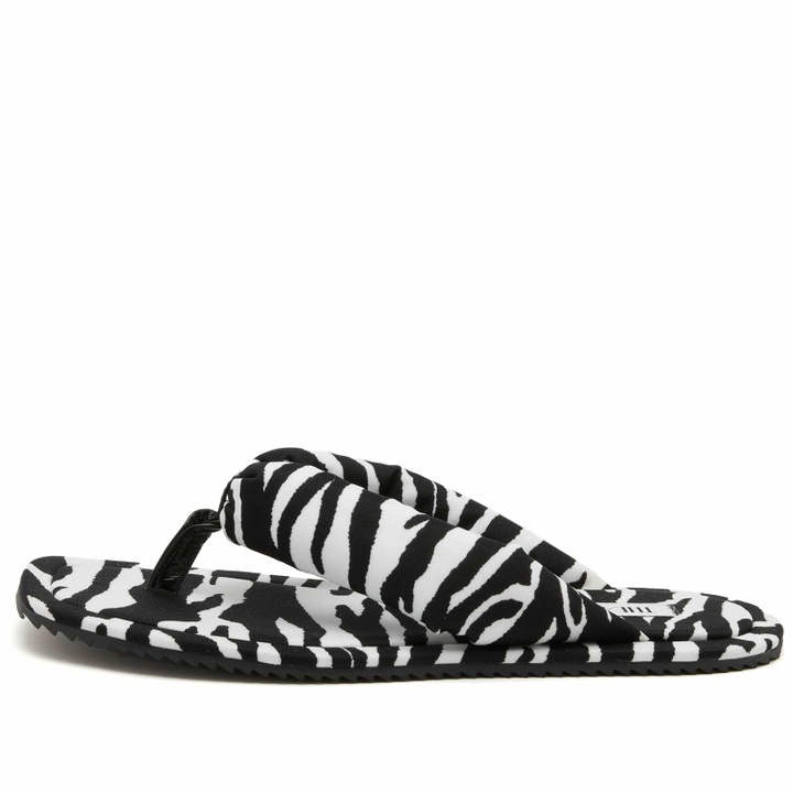 Photo: The Attico Women's Zebra Print Sandals in White/Black