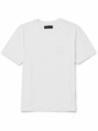 AMIRI - Shotgun Logo-Print Distressed Cotton-Jersey T-Shirt - White