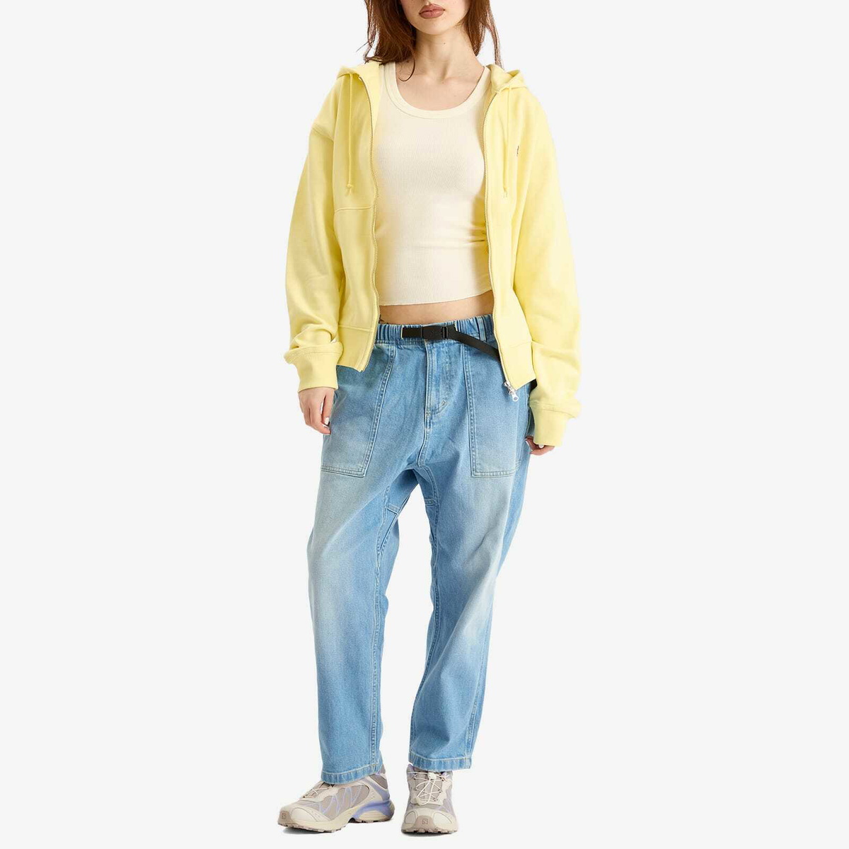 Gramicci Women's Stretch Denim Loose Tapered Pants in Medium Used