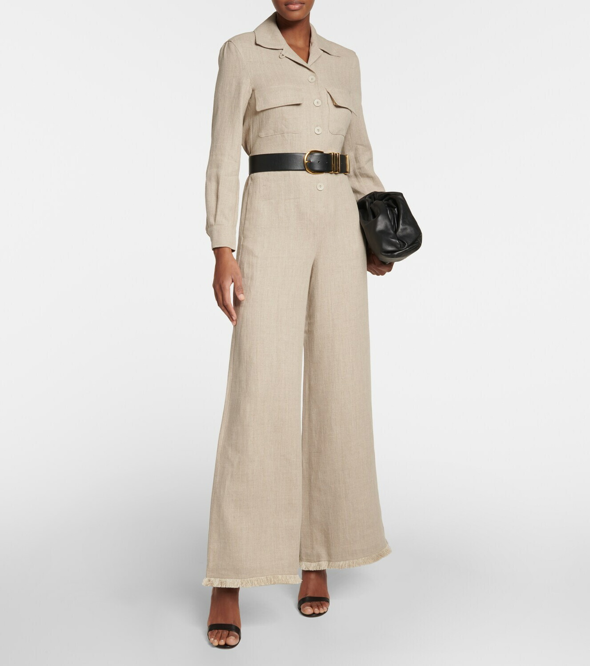オールインワン・サロペット Max Mara SS24 ELVY CADY JUMPSUIT (2411241024600 001 WHITE) Elvy cady jumpsuit in white - Max Mara | Mytheresa