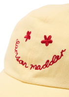 Damson Madder Washed Smiley Cotton cap - Yellow - One Size