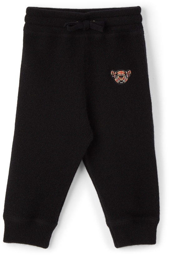 Photo: Burberry Baby Black Thomas Bear Motif Lounge Pants