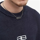 Balenciaga Men's BB Licence Necklace in Antique Silver