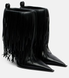 Balenciaga Avenue 90 leather fringe ankle boots