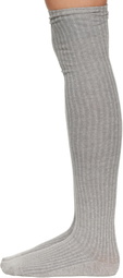 Baserange Gray Overknee Socks
