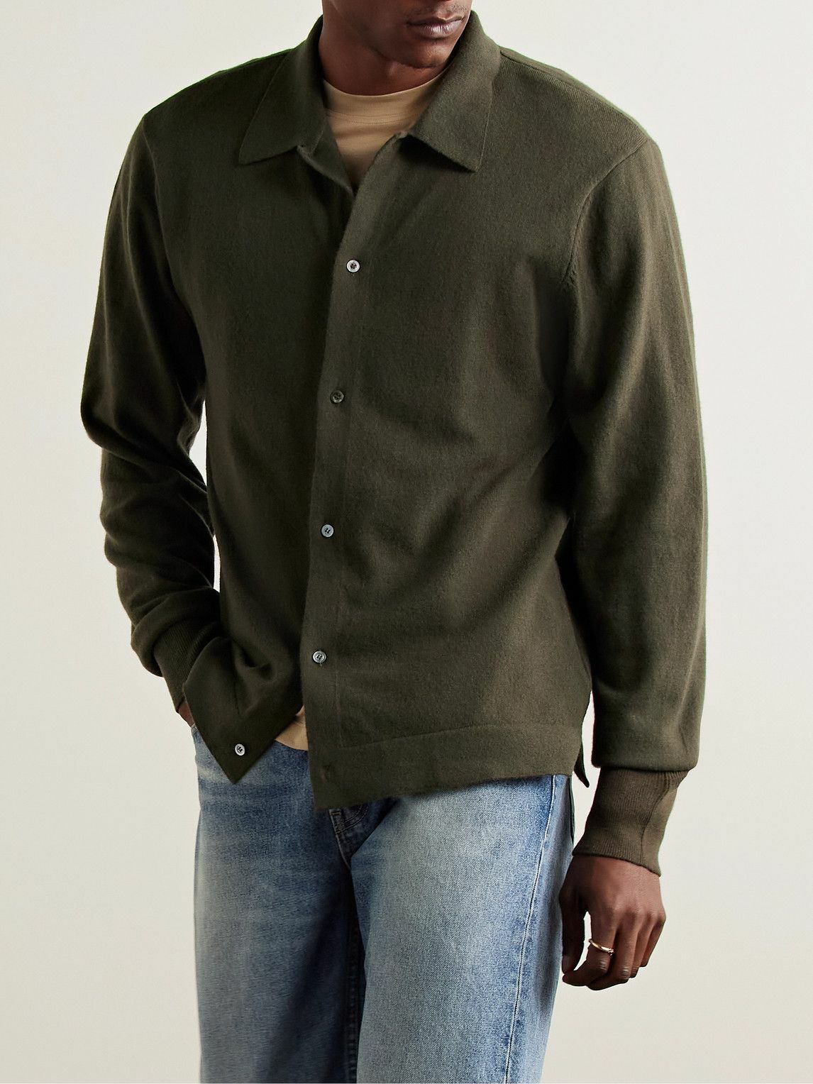 Officine Générale - Brent Virgin Wool Cardigan - Green