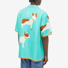 Gucci Men's Dog Vacation Shirt in Turquoise