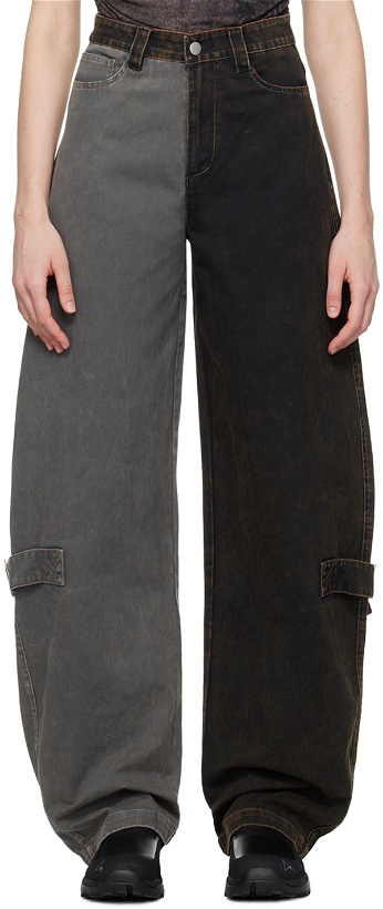 Photo: (di)vision Black & Gray Cinch Strap Jeans