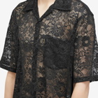 Aries Men's Hawaiian Lace Vacation Shirt in Black