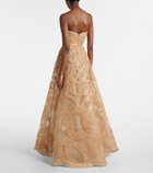 Elie Saab Embellished tulle bustier gown