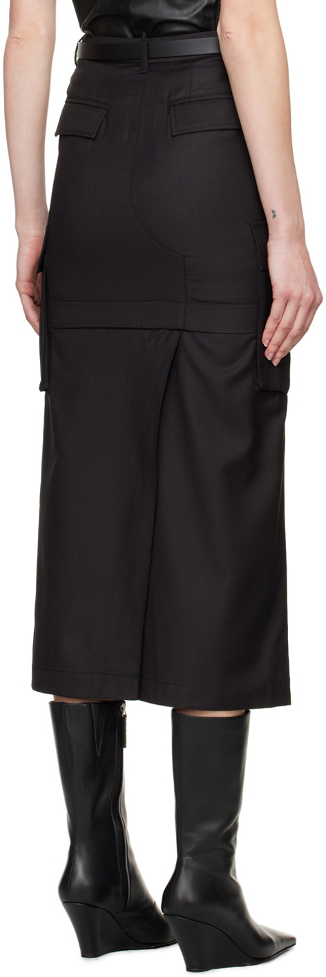Youth Black Cargo Pocket Maxi Skirt