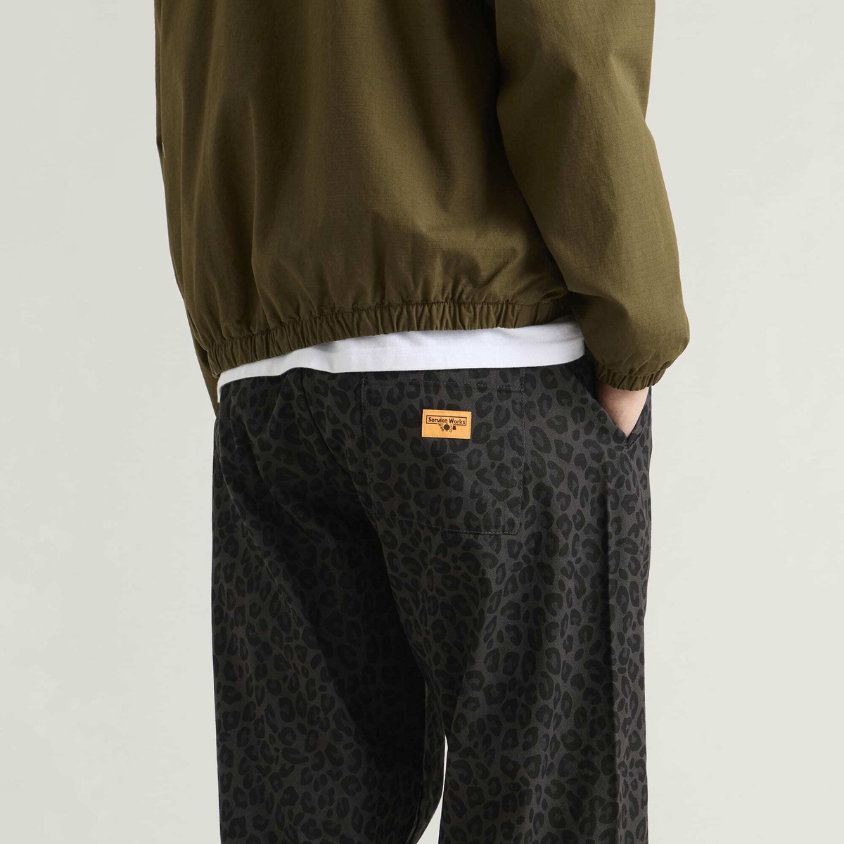 Service Works Men's Patterned Easy Chef Pants in Black Leopard