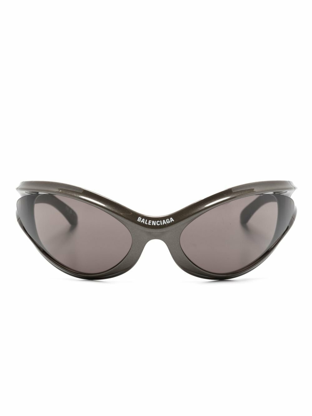 Balenciaga Eyewear Black Dynamo Wrap Cat-Eye Sunglasses
