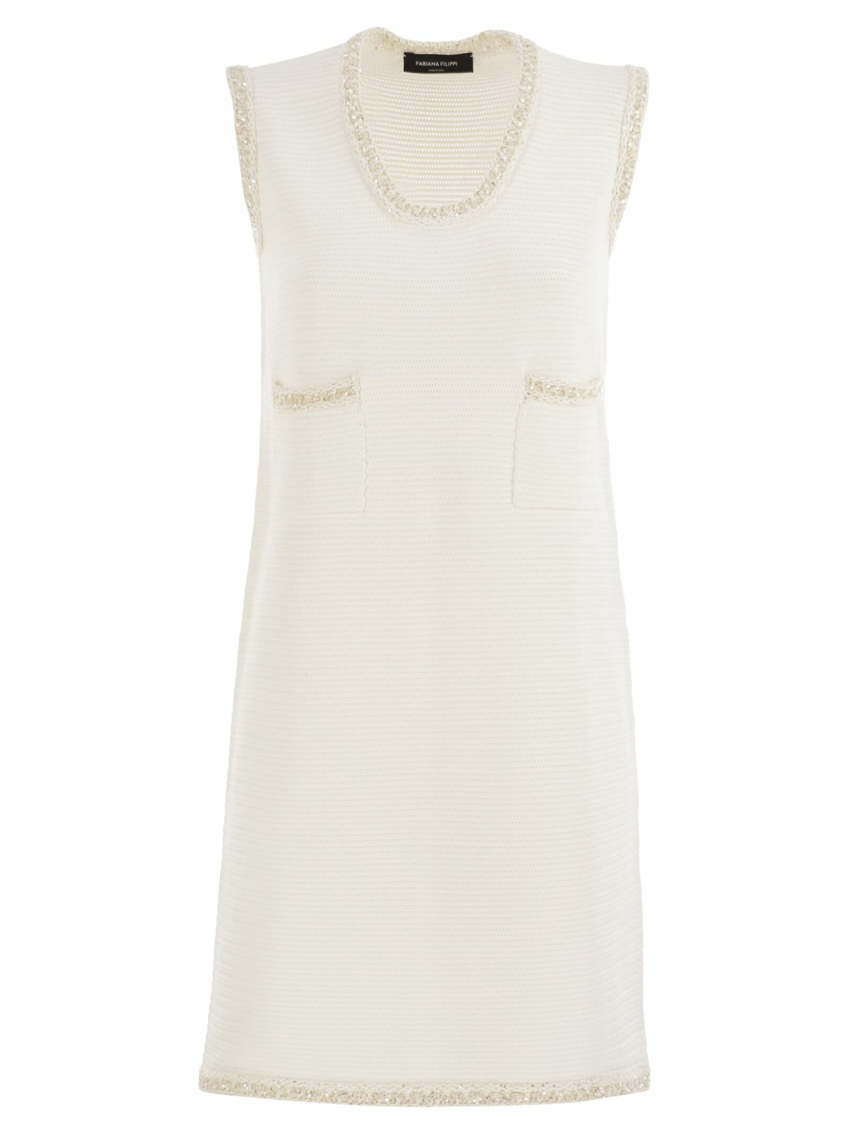 Fabiana Filippi Knitted Mini Dress With Sequin Edging Fabiana Filippi