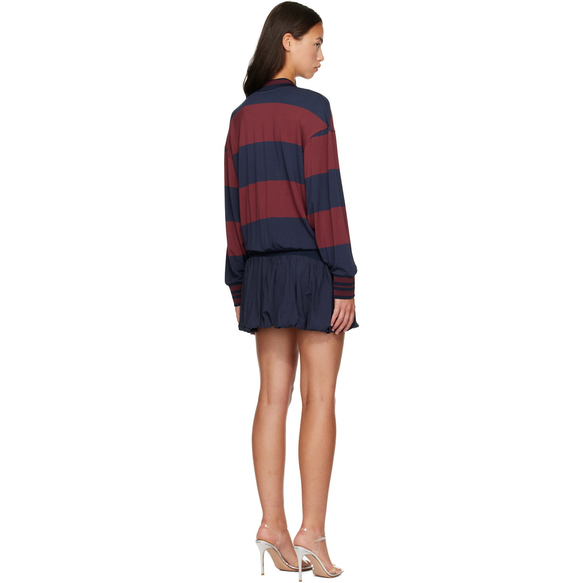 Off-White Navy Striped Interlock Polo Minidress
