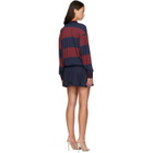 Off-White Navy Striped Interlock Polo Minidress