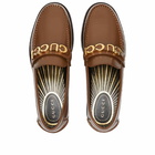 Gucci Men's Cara Logo Snaffle Loafer in Brown