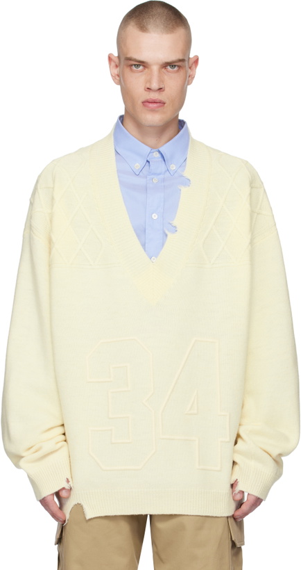 Photo: AMBUSH Off-White Destroyed Rib Knit Sweater