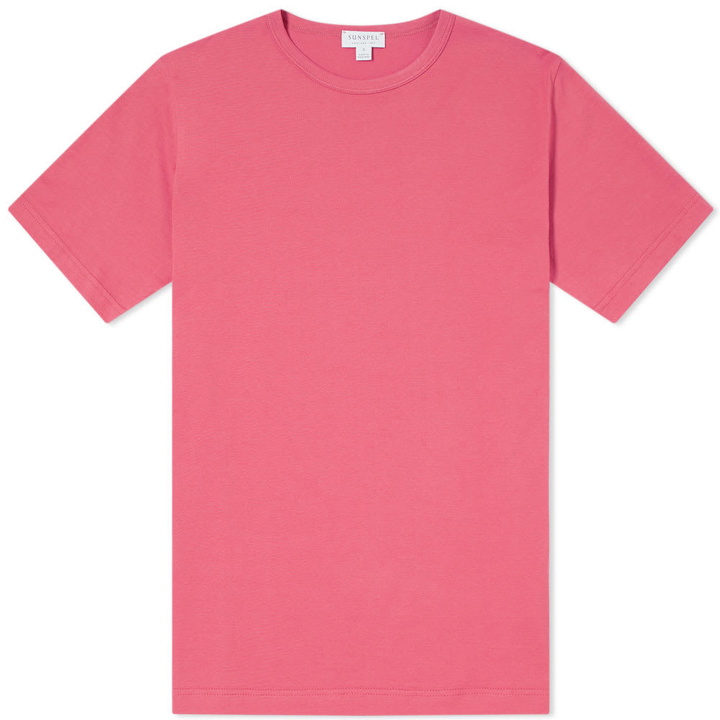 Photo: Sunspel Classic Crew Neck Tee Fuschia